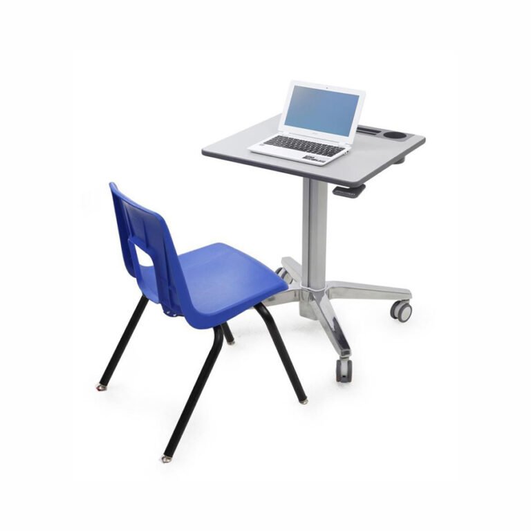 meja laptop hidrolik mobile untuk sarana prasarana sekolah dan kampus