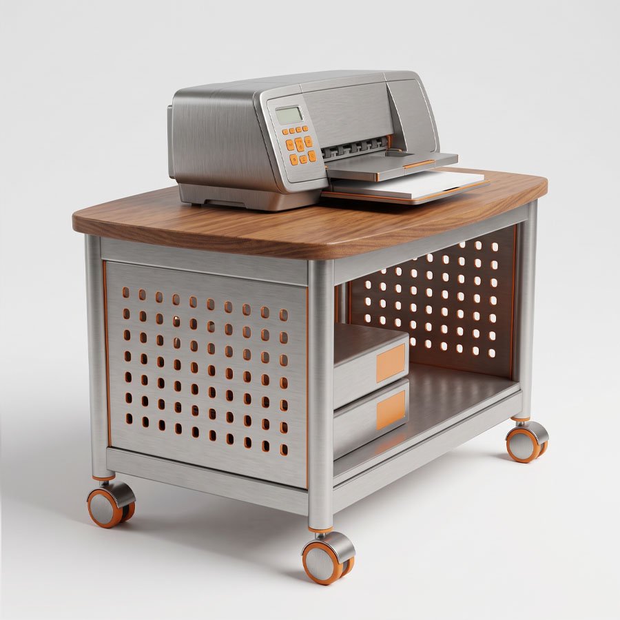 Meja Printer Kantor Mobile Rak Kertas – Furnihub FH-KGT-042