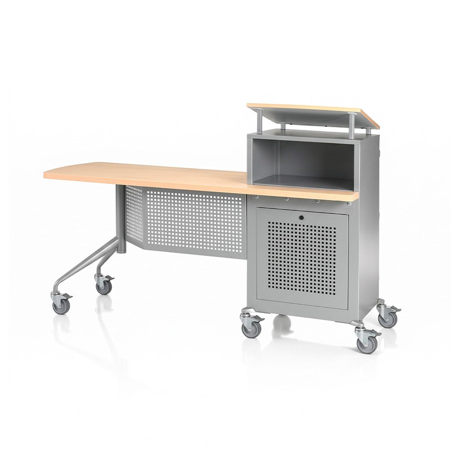 Meja Guru Sekolah Mobile Podium & Kabinet Modular