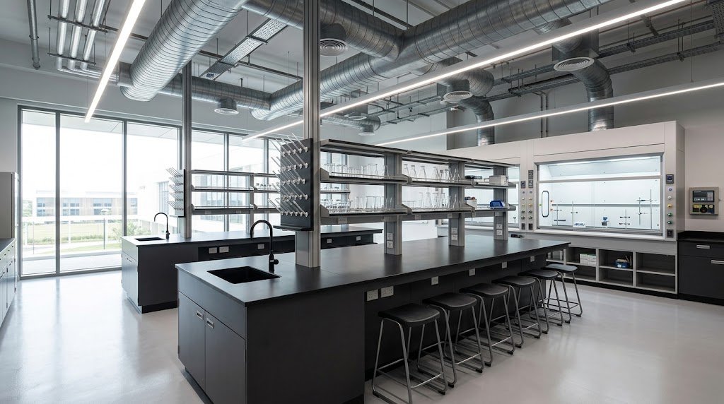 Panduan Standar Desain & Tata Letak Laboratorium Kimia Sekolah & Kampus [Kualifikasi Cambridge, Permendikbud & RAB 2026]
